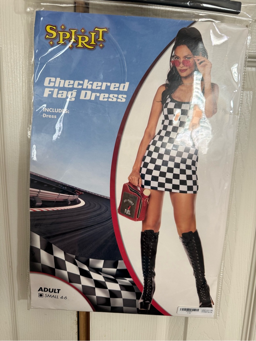 NIP Spirit Halloween Checkered Flag Racing Dress Small 4-6